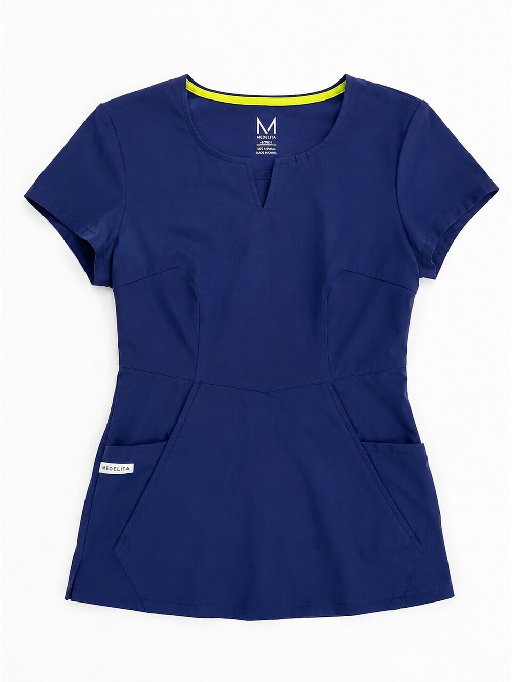 Medelita Navy Blue Medical Scrub Top XS Stretch Healthcare Uniform Women